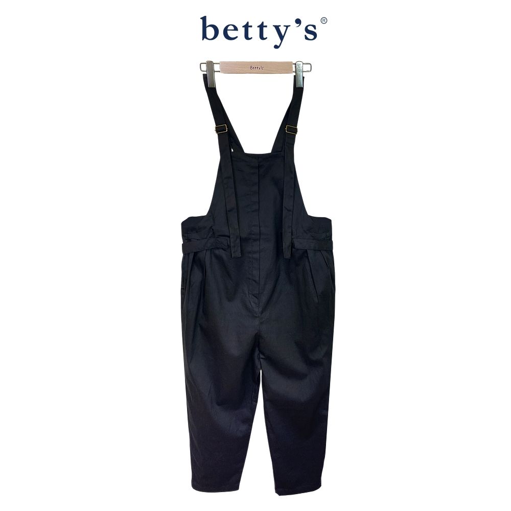 betty’s貝蒂思　滑板熊口袋繡花吊帶褲(共二色) (黑色)