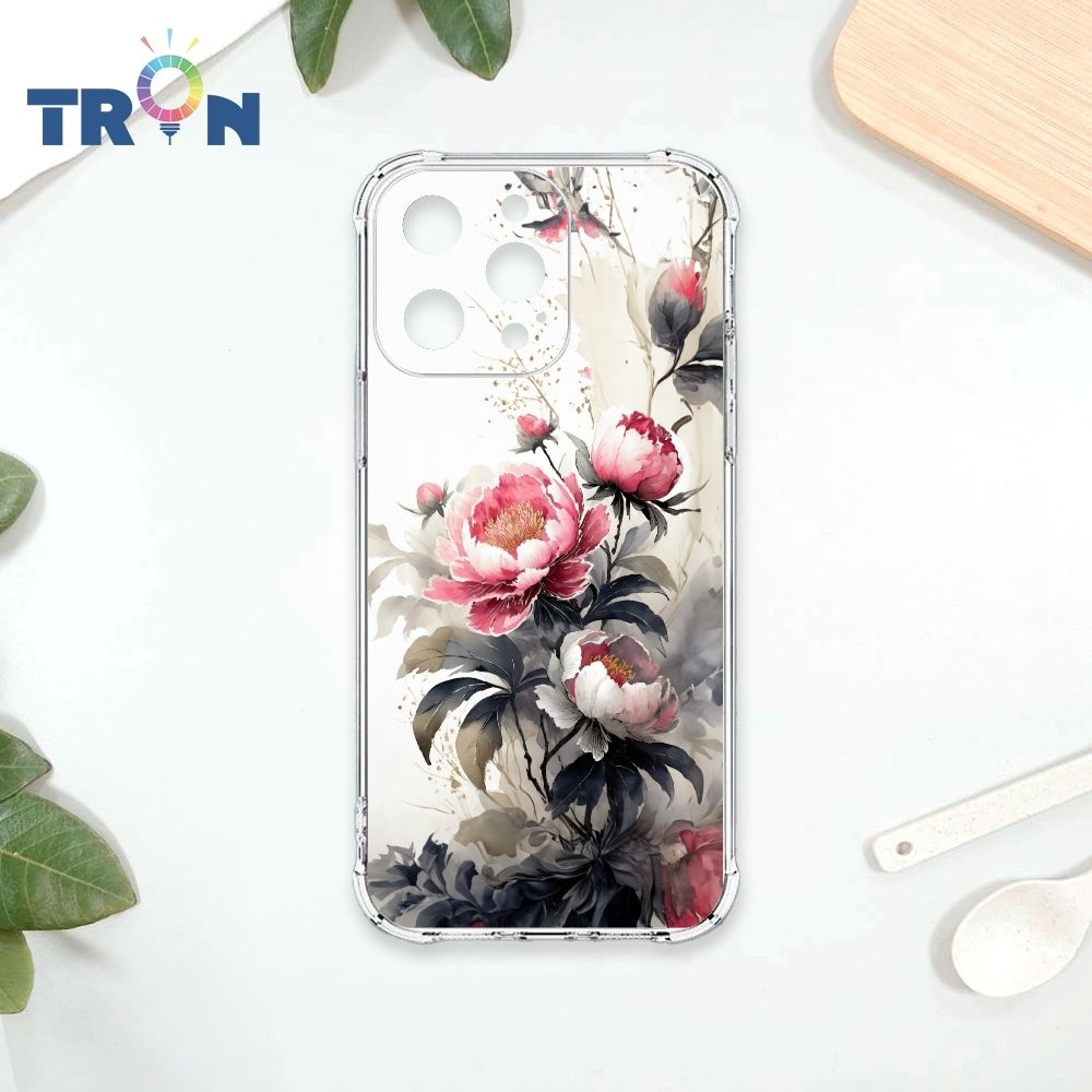 24H快速出貨 TRON 水墨牡丹花 四角防摔 軟殼 手機殼