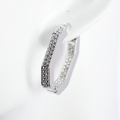 SWAROVSKI Dextera 大圈耳環 鍍白金色 5618308