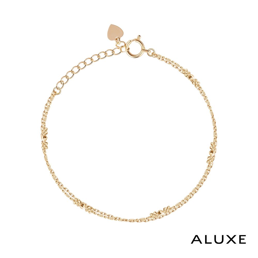 ALUXE 亞立詩 18K金 K金手鍊 黃金閃耀 雙鍊 BR0182