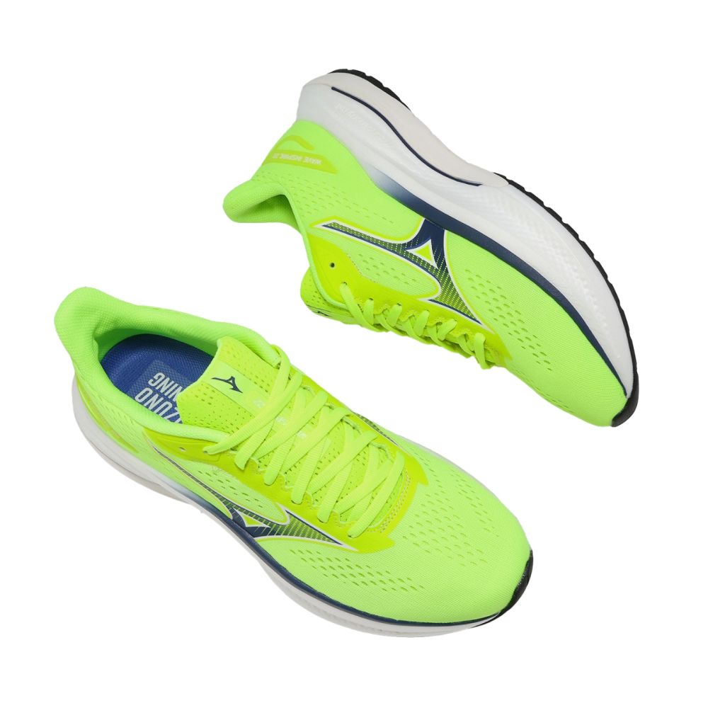 Mizuno 美津濃慢跑鞋Wave Inspire 22 男鞋支撐螢光黃扁平足運動鞋