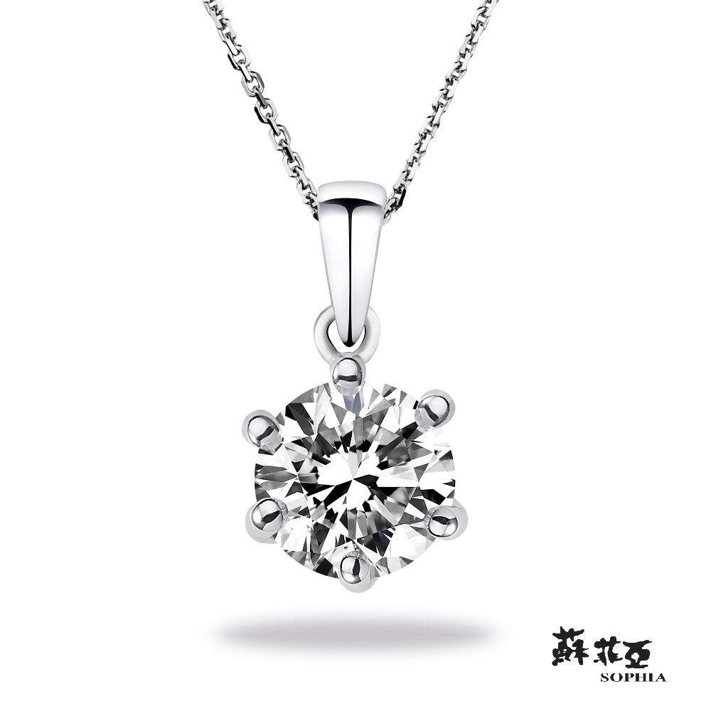 SOPHIA 蘇菲亞珠寶 -  經典六爪 1.00克拉 F/VVS1 PT950鉑金 鑽石項墜