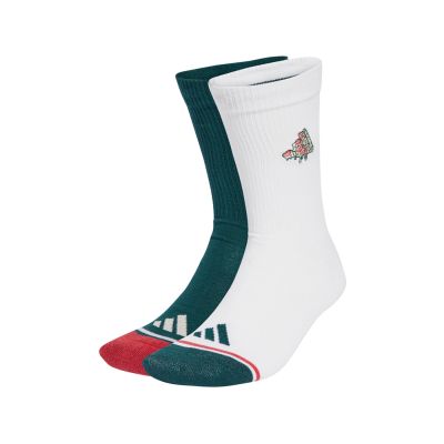 adidas 休閒襪 Cushioned Pizza 襪子 中筒 長襪 白 綠 愛迪達 2雙入 JW7718