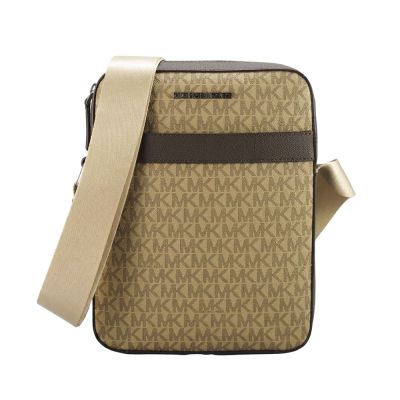 Michael Kors COOPER新款PVCP飛行/相機/斜背包(咖啡37F2LCOL6J)