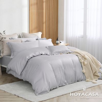 HOYACASA 雙人60支天絲被套床包四件組-都市灰