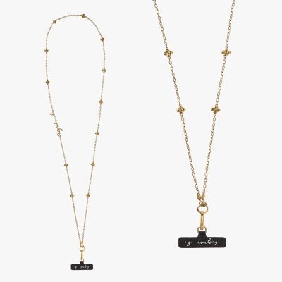 agnes b. bijoux 白鋼 繁花手機繩 玫瑰金