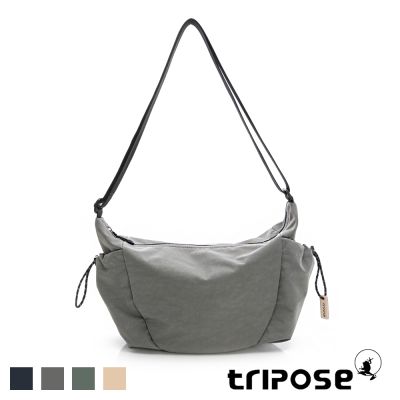tripose MOVE微皺尼龍輕量雙側袋斜背包-小-多色