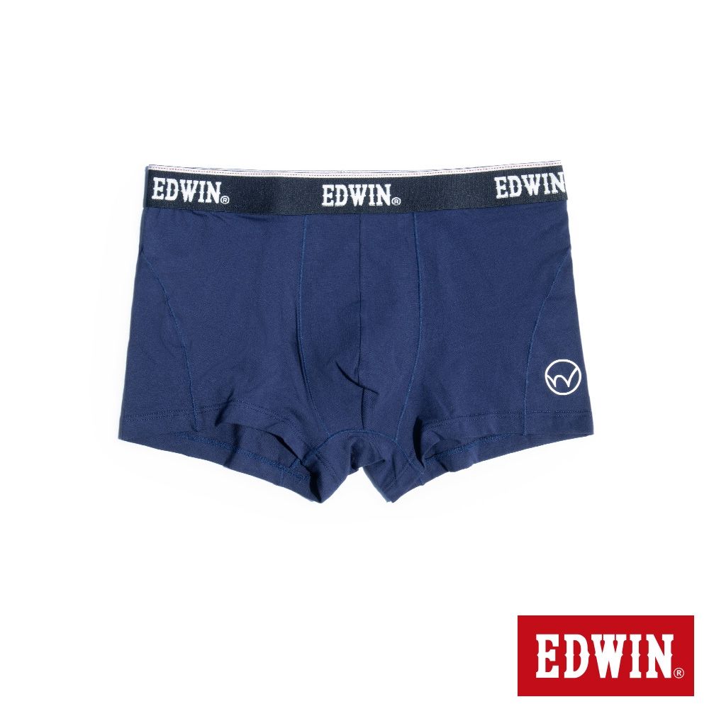 EDWIN 男裝 基本印花平口內褲-丈青色