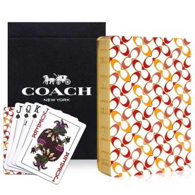 COACH 彩色燙金大C LOGO撲克牌