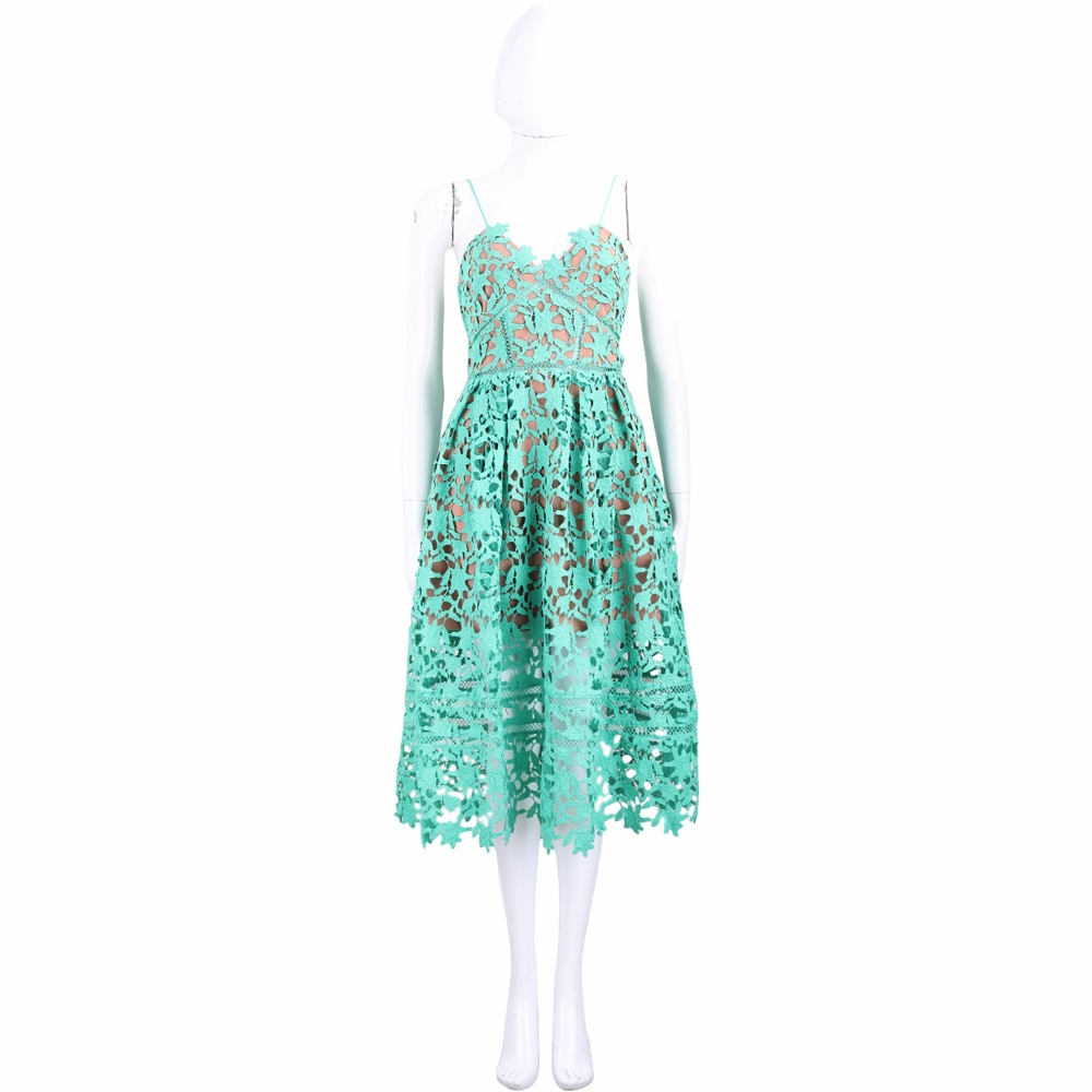 self portrait azaelea dress green Self Portrait Azaelea Floral Lace Midi Dress Green from Self Portrait –  Urbanheer
