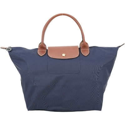 LONGCHAMP Le pliage 短提把摺疊水餃包(M/深藍色)