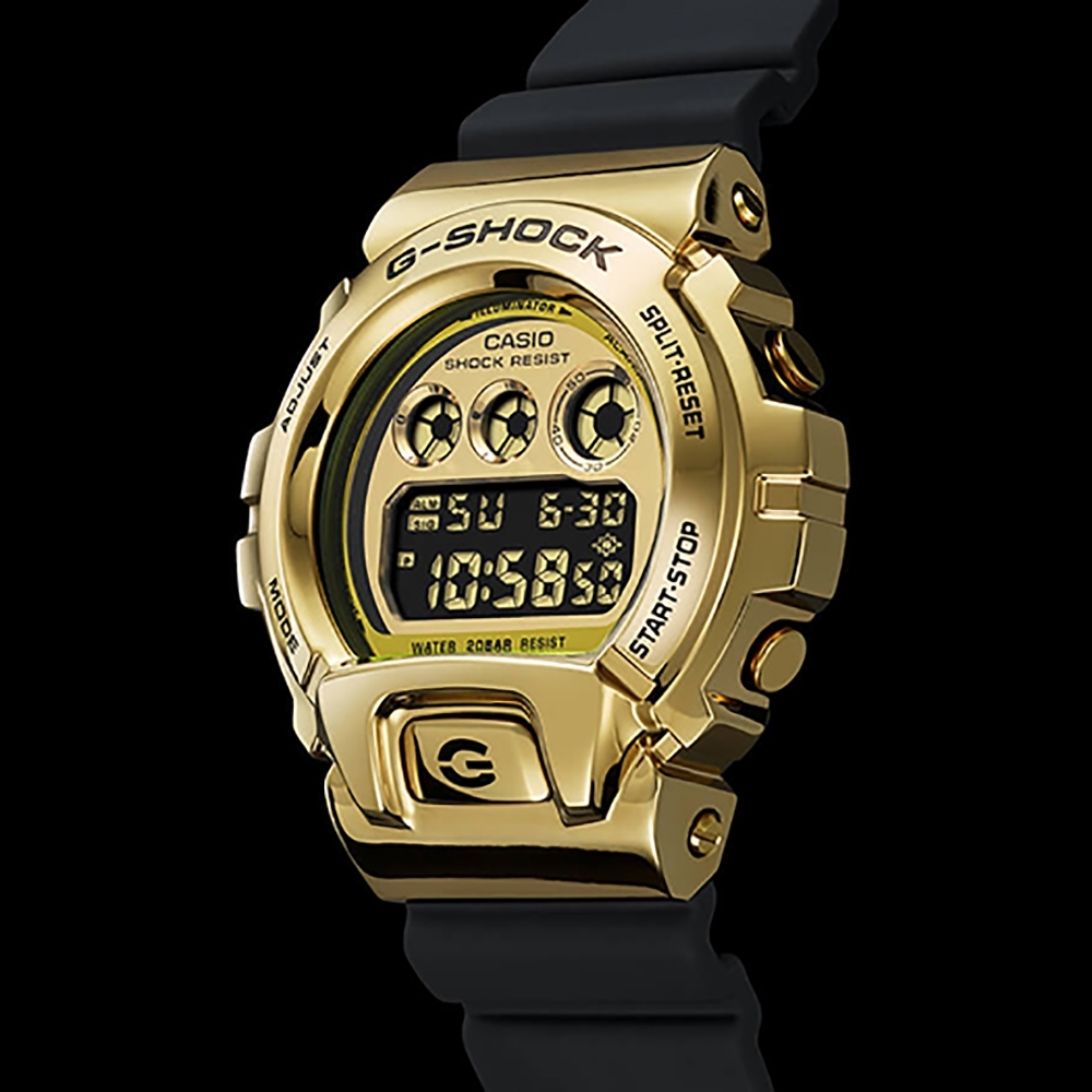 CASIO 卡西歐 G-SHOCK DW-6900 25周年金屬手錶 七夕浪漫購 送禮首選 (GM-6900G-9)