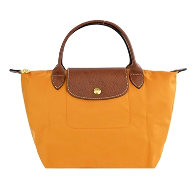 LONGCHAMP LE PLIAGE系列短把再生尼龍摺疊水餃包(小/番紅花)