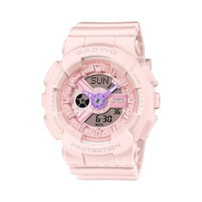 CASIO 卡西歐 BABY-G 柔和色彩 俏皮可愛 雙顯錶款 粉 BA-110AH-4A 43.4mm