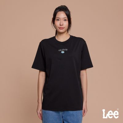 Lee 女款 OVERSIZED LEEJEANS貝殼印花短袖圓領TEE 黑色 LB602026K11