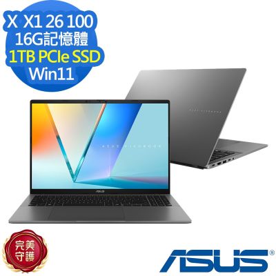 ASUS華碩 ASUS 華碩 S3607QA 16吋效能筆電(X  X1 26 100/16G/1TB SSD/Vivobook S16/夜幕灰/特仕版)