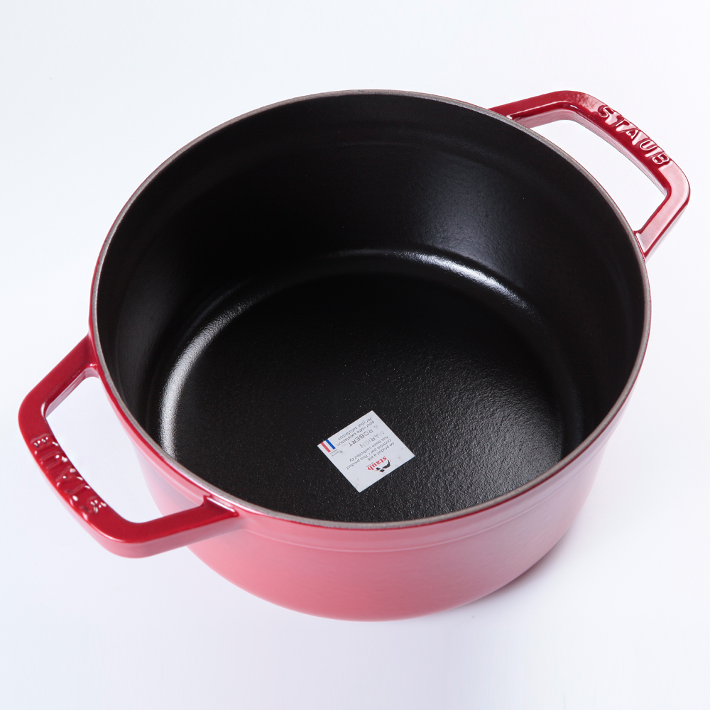 Staub 圓形鑄鐵鍋18cm 1.7L 櫻桃紅法國製湯鍋燉鍋(電磁爐IH爐可用