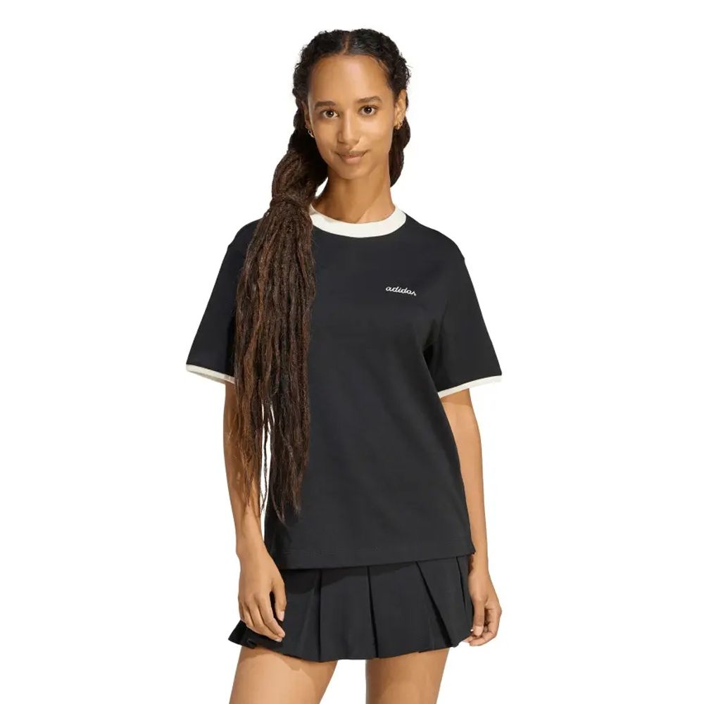 ADIDAS 女 短袖上衣 黑/白 W CP TEE 運動T恤  KB819 (4黑色系)