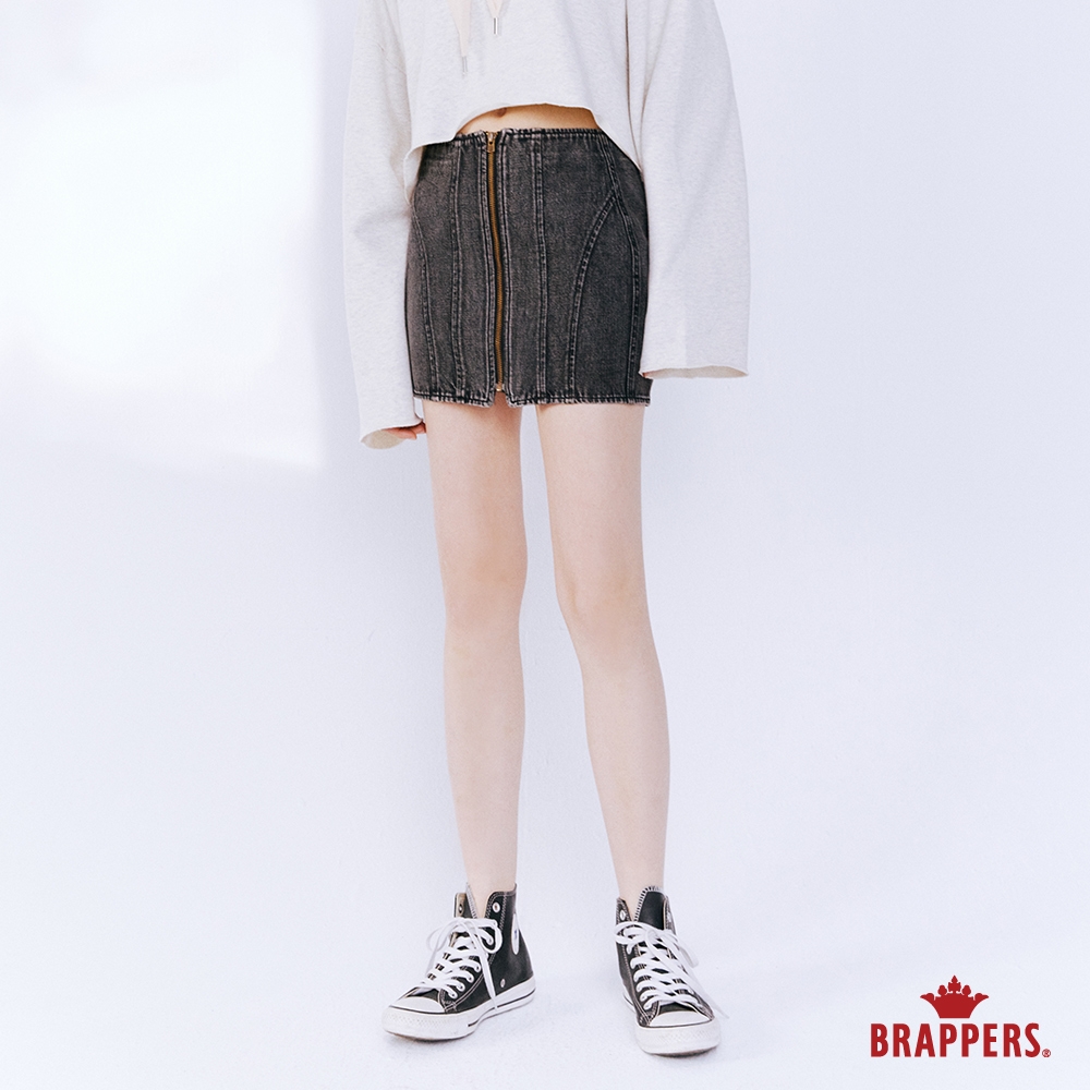 BRAPPERS 女款 Boy friend系列-全棉短裙-雪花黑