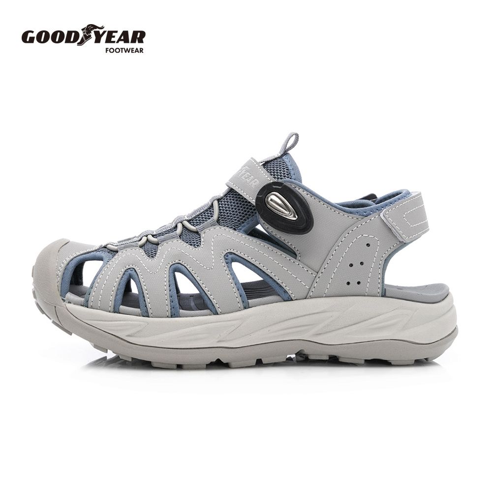 【GOODYEAR 固特異】溪行-磁扣運動護趾涼鞋/女鞋 防踢撞 灰色(GAWS62608)