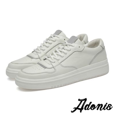 Adonis 真皮休閒鞋 運動鞋 厚底鞋/真皮經典百搭時尚休閒厚底運動鞋 白