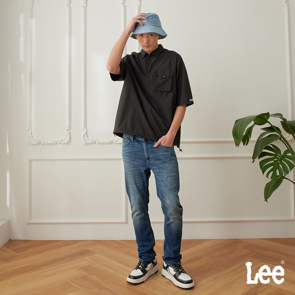 Lee 男款 709 涼感 JADE::AIR系列 修身低腰小直筒牛仔褲 深藍洗水｜Modern