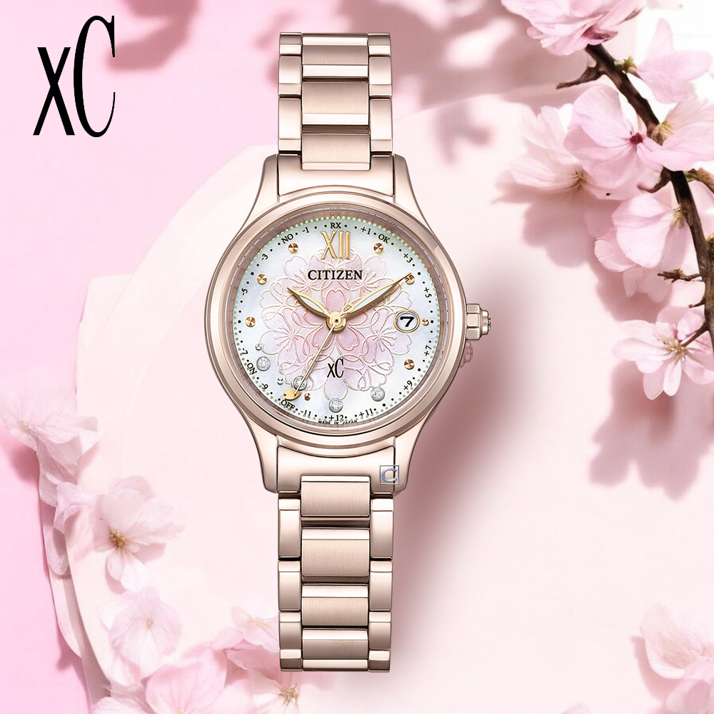 CITIZEN 星辰錶 xC 光動能 鈦金屬 電波錶 女錶 手錶 藍寶石 聖誕節 禮物-ES9497-88X