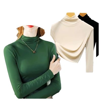 初色 簡約純色輕柔保暖修身長袖內搭衣長袖T恤上衣女上衣-4款任選-16851(M-2XL可選)