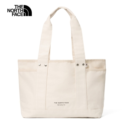 The North Face 官方旗艦 北面男女款白色大容量LOGO帆布休閒托特包｜88TNLE7