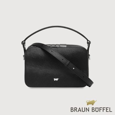 【BRAUN BUFFEL 德國小金牛】台灣總代理 潘-A 大斜背包-黑色/BF869-12-BK