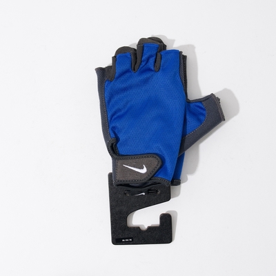 Nike ESSENTIAL FITNES 男款 藍黑白色 基礎手套 訓練 重訓 手套 N000000340-5MD