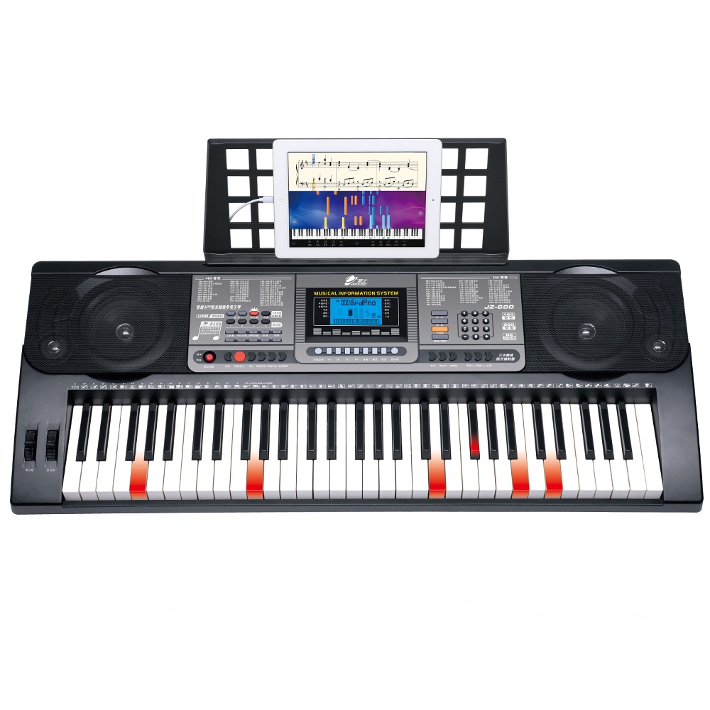 JAZZY JZ-680 魔光電子琴61鍵鋼琴力道+力度感應可麥克風、手機、MIDI