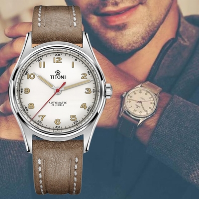 TITONI 梅花錶 傳承系列 復刻皮革機械腕錶 錶 手錶 送禮 39mm / 83019S-ST-639