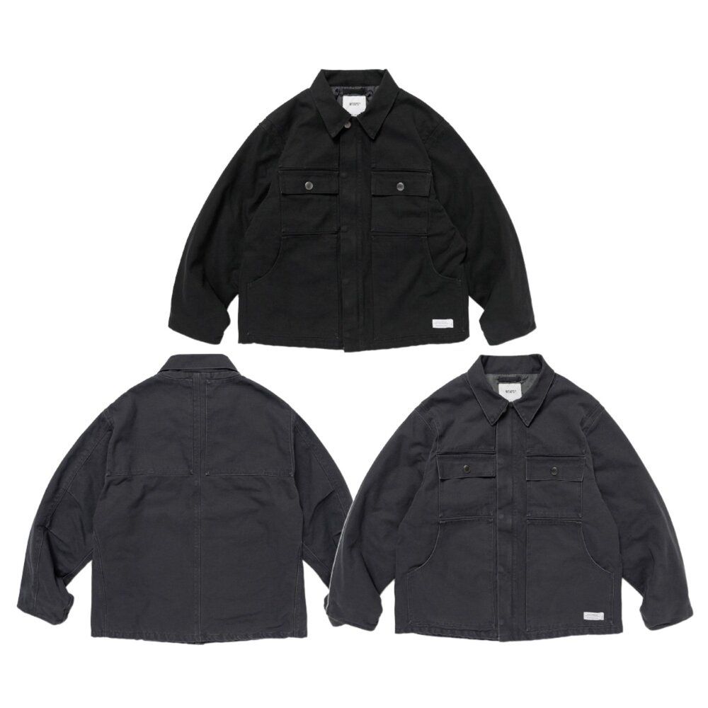 Wtaps 2025AW MICH / JACKET / COTTON CNVS 黑/炭灰252WVDT-JKM01