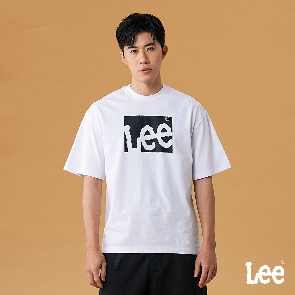 Lee 男女款 季節性版型 方形大LOGO短袖圓領TEE 六色 (白色)