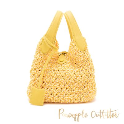 Pineapple Outfitter-小巧可愛編織方形手提包-黃色