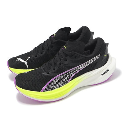 Puma 慢跑鞋 Deviate Nitro 3 Wns 女鞋 黑 紫 綠 雙層中底 氮氣 碳板 輕量 運動鞋 30970813