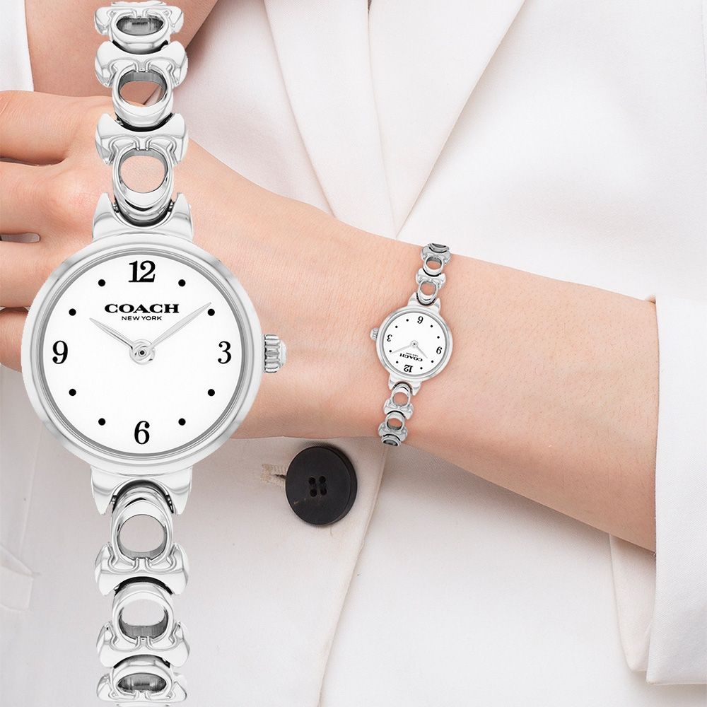 COACH Iris 簡約C字鍊帶造型女錶 七夕寵愛季 送禮推薦-22mm CO14504651
