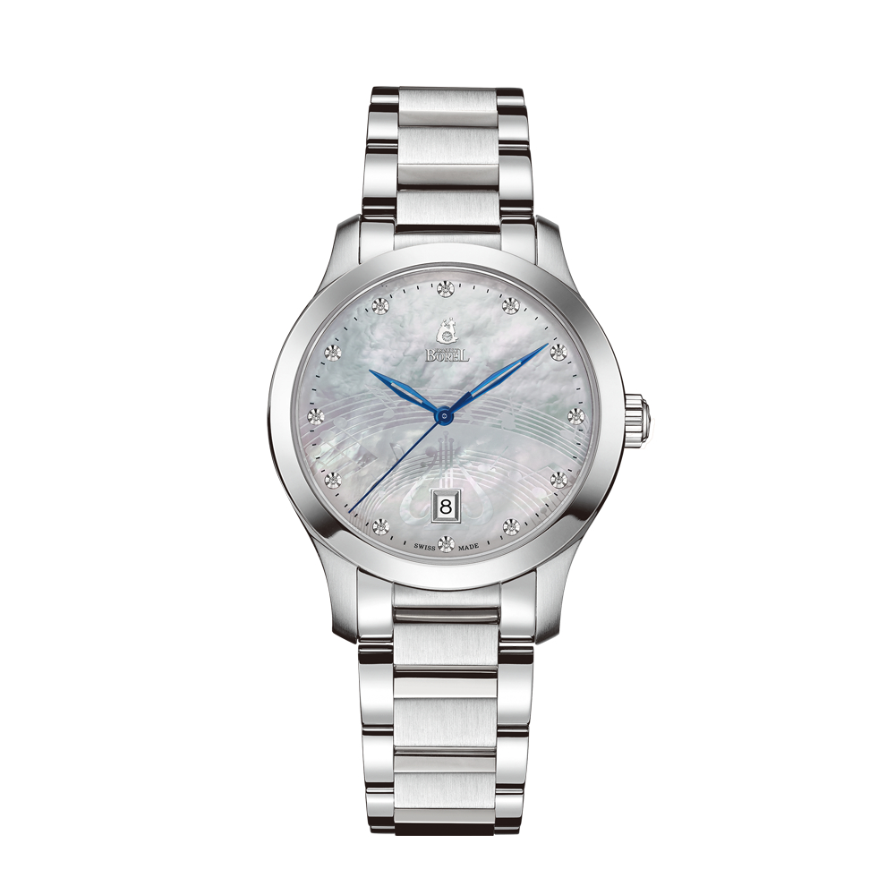 ERNEST BOREL 瑞士依波路表 音韻系列 古典豎琴美鑽石英女士腕錶 36mm BS608-421