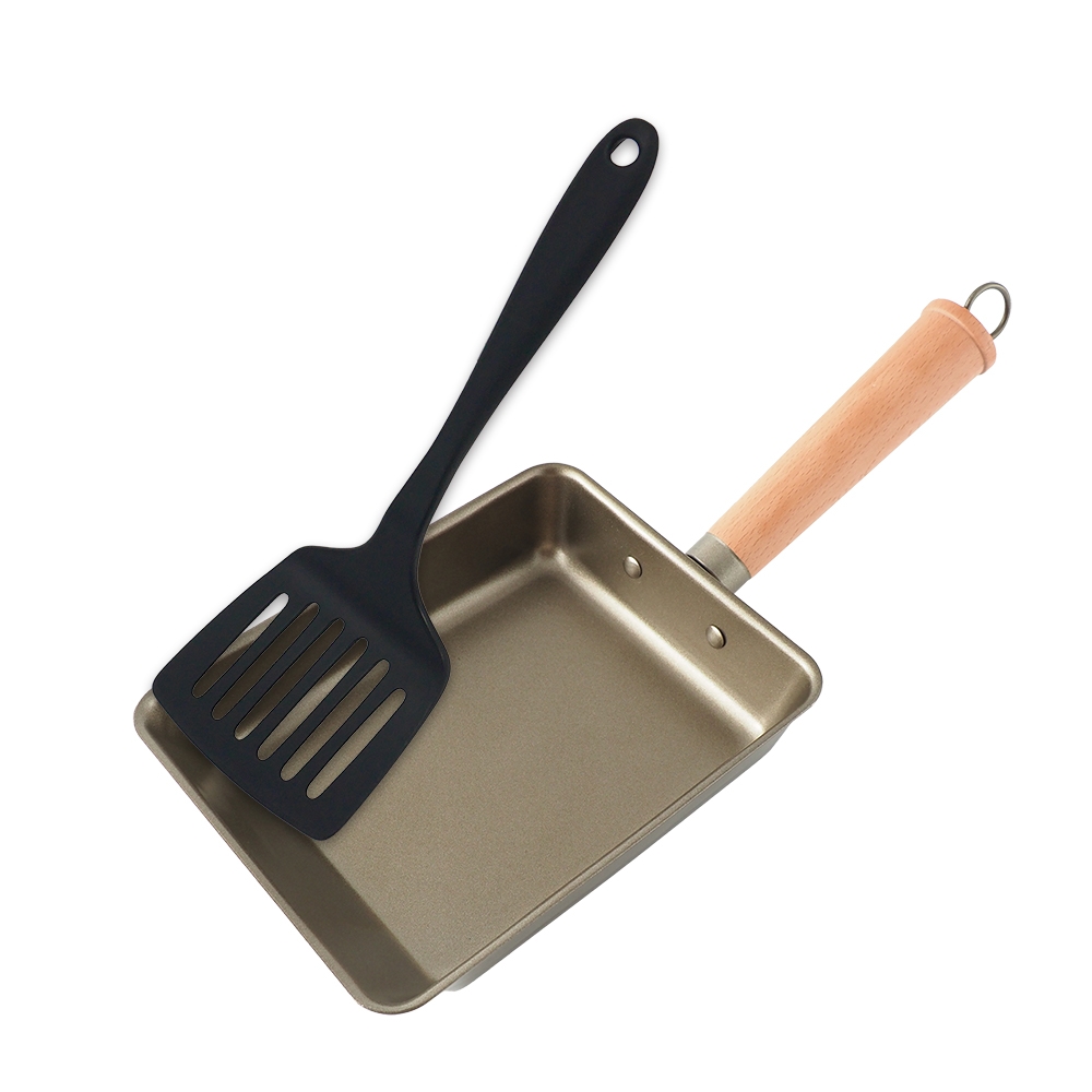 仙德曼台南鐵器玉子燒鍋X1+日本製玉子燒寬邊鍋鏟X1 | 平底鍋25cm以下