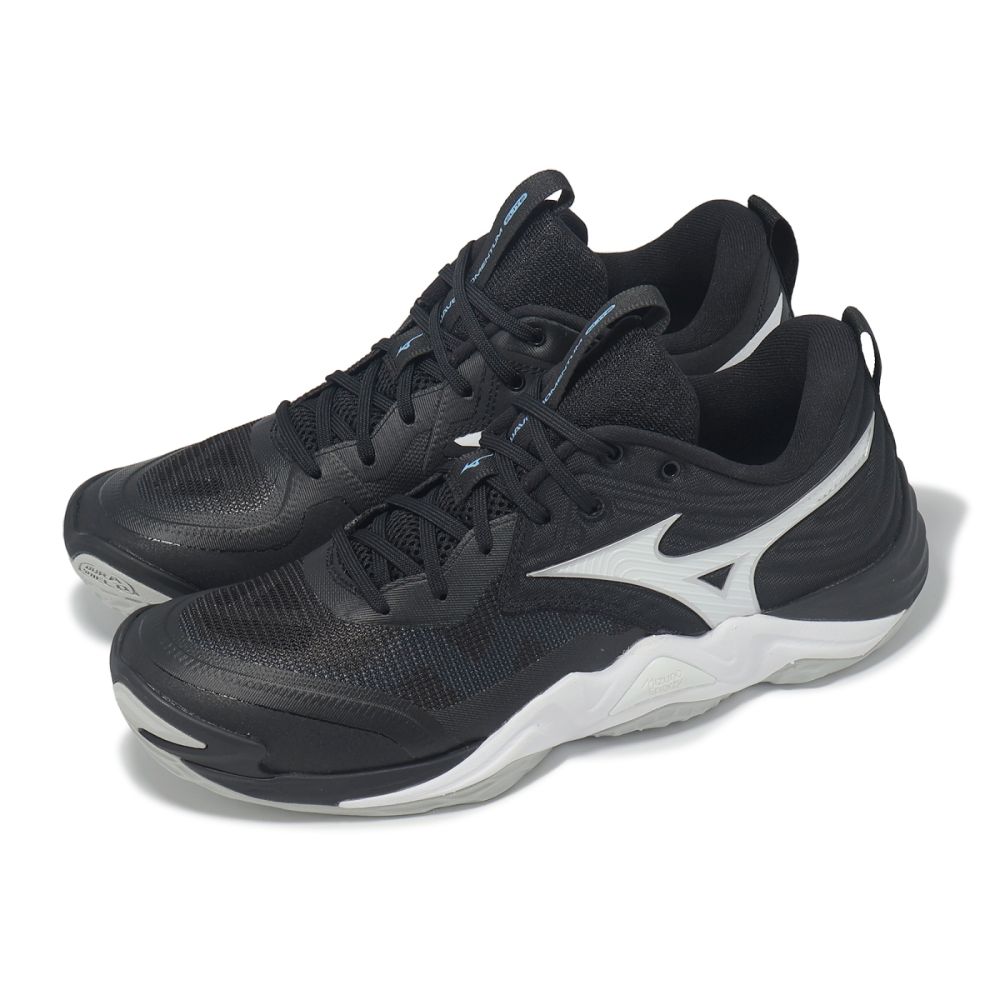 Mizuno 排球鞋 Wave Momentum Elite 男鞋 黑 白 緩衝 支撐 室內運動 美津濃 V1GA2512-54
