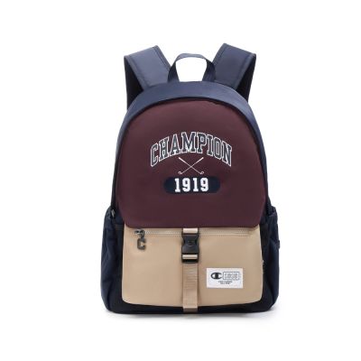 Champion 官方直營 中性 C-LIFE 刺繡後背包-深紅色/米色(U5AACPU07L1)