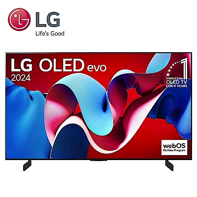 LG樂金 42型 OLED evo 4K AI 語音物聯網 C4 極緻系列 OLED42C4PTA