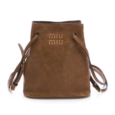 【MIU MIU】Nappa皮革迷你水桶包(多色選)