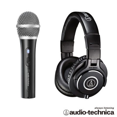 audio-technica 鐵三角 audio-technica 心型指向性動圈USB/XLR麥克風 ATR2100XUSB + 專業型監聽耳機 ATHM40x