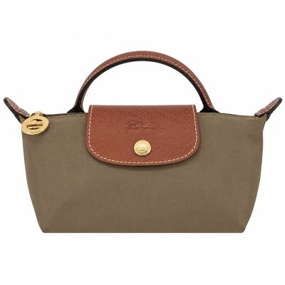 LONGCHAMP LE PLIAGE系列再生尼龍手提化妝包(橄欖綠)