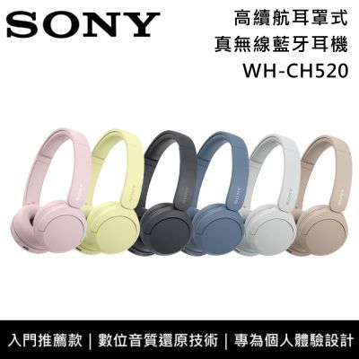SONY索尼 WH-CH520 入門款 無線藍芽耳罩式耳機