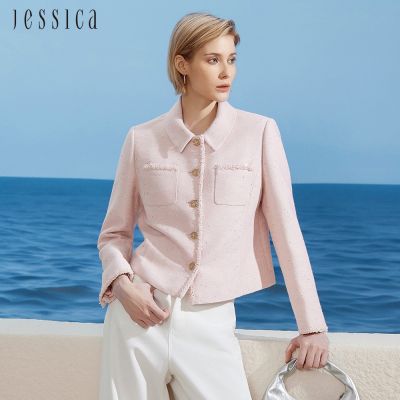 JESSICA - 氣質修身翻領短版小香風外套262002