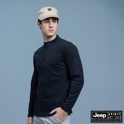 JEEP 立領絨布POLO衫