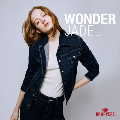 BRAPPERS 女款 玉石丹寧系列-wonder jade彈性牛仔外套-深藍